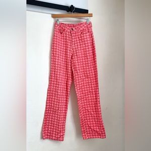 Pink chevron/checkered pants